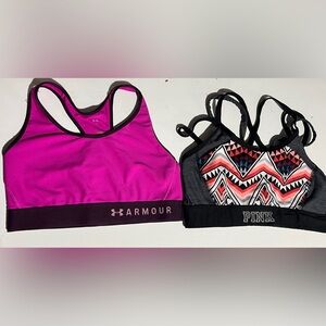 Under Armour & VS Pink Sports bra, 2 in lot
